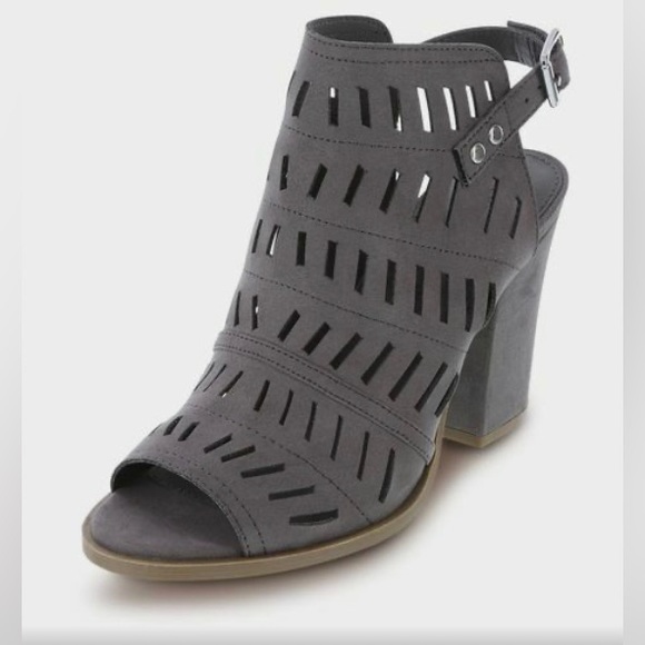 gray suede winter sandal size 11 block 3in heel - Picture 4 of 4